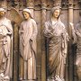 12-11 Visitation and Annunciation scenes, jamb statues of central doorway of Reims Cathedral