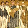 9-8, 9-9 Justinian, Bishop Maximianus, and His Attendants, San Vitale, Ravenna, Italy (mosaic) 